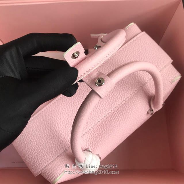 DELVAUX女包 Delvau單肩斜挎包 半手工Cool box 中號 德爾沃女手提包 手拎包 櫻花粉  fcs1184